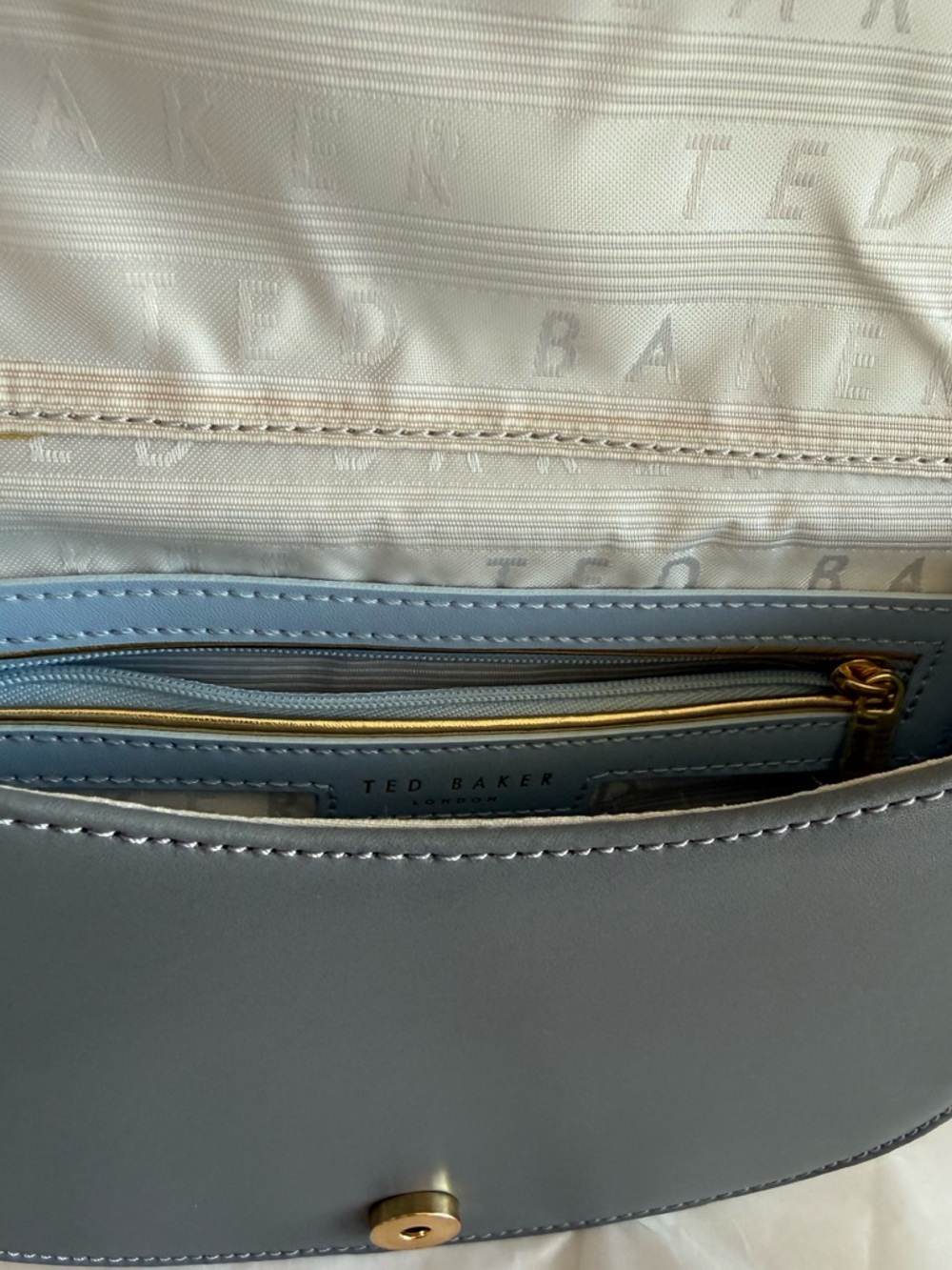Ted Baker London Sonja Leather Crossbody Bag Dark Grey Adjustable Leather Strap - Picture 14 of 16